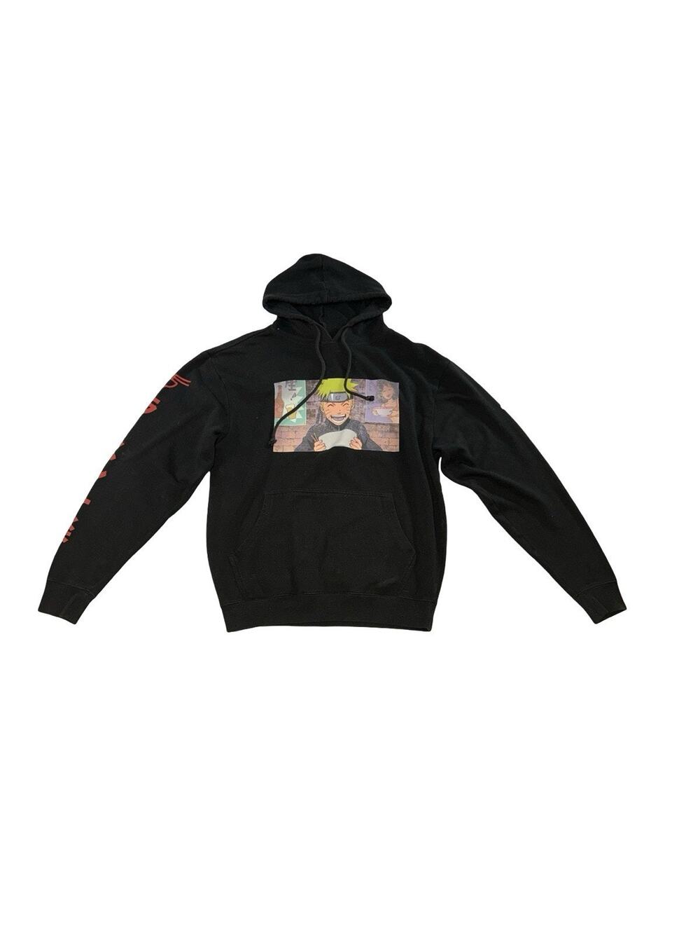 Naruto Shippuden Hoodie Black Anime Graphic Pullover Sweatshirt Men’s Small